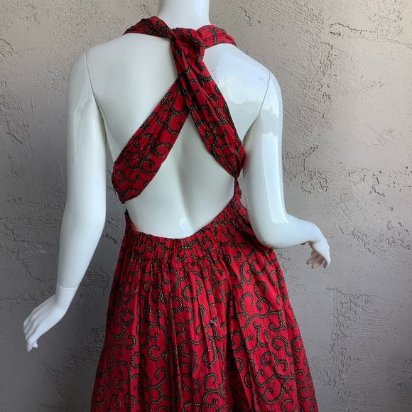 Look Afrik Elegant Red Halter Dress - Picture 11 of 14
